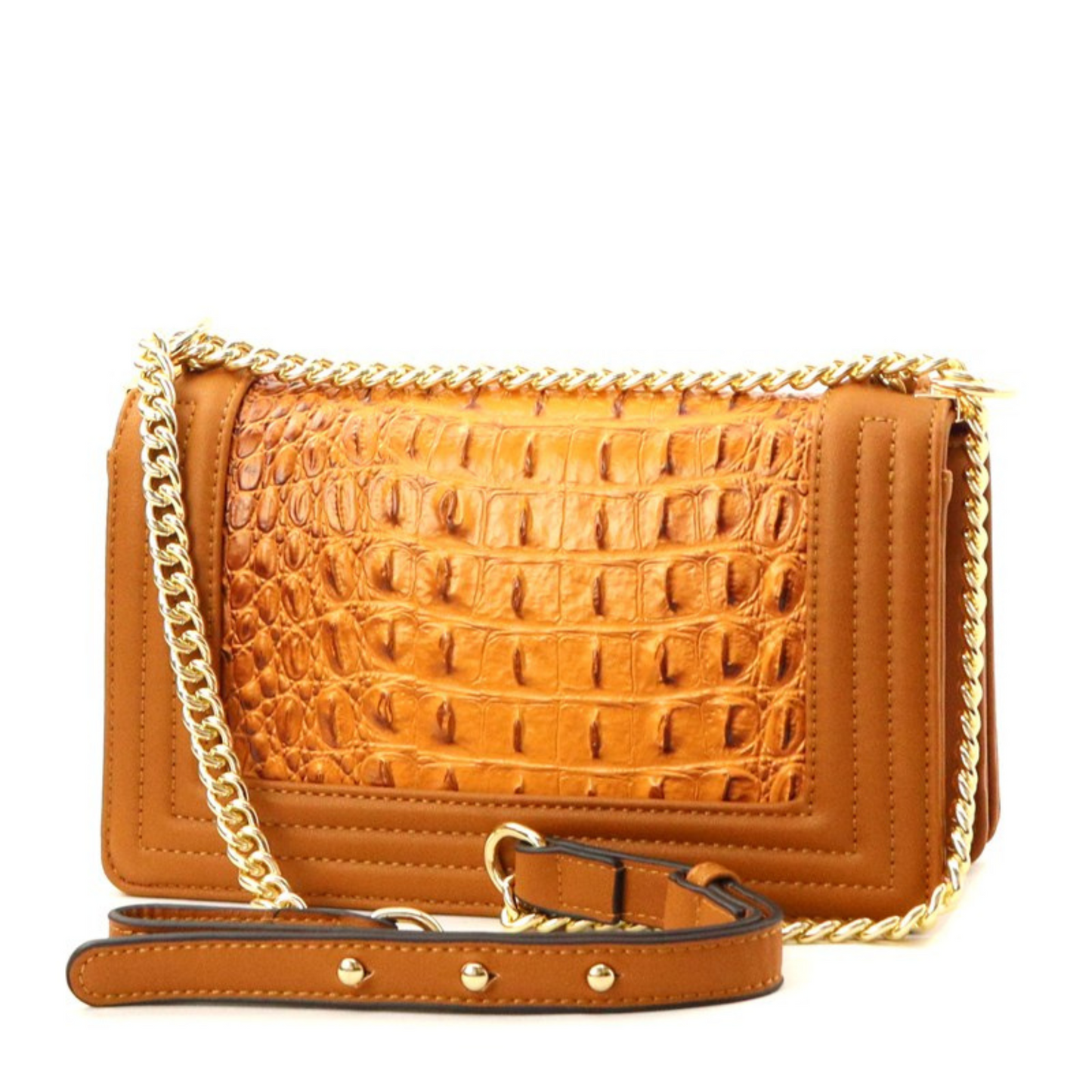 Trendy Woman fashion leather bags brown with long wallet and gold keychain