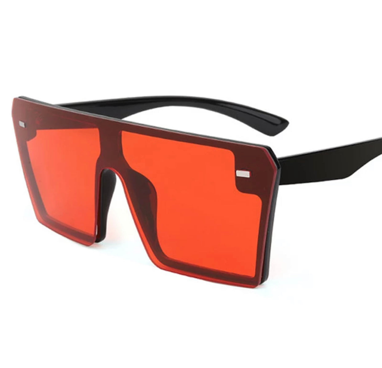 oversized square everyday red sunglasses for women