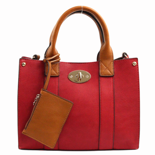 Seville Leather Tote & Pouch Set – Chic Designer Handbag for Stylish Women