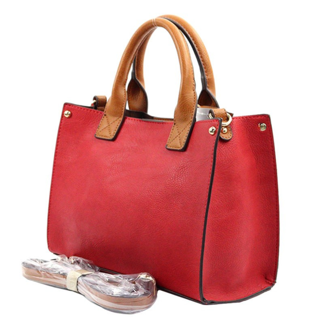 Seville Leather Tote & Pouch Set – Chic Designer Handbag for Stylish Women