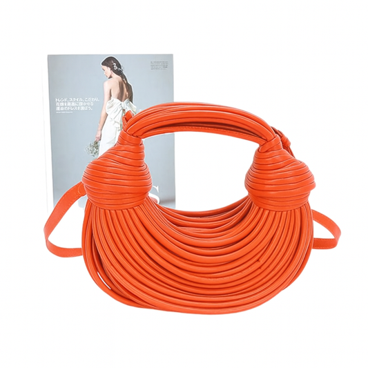 Amberley Sculpted Orange Leather Bag – Bold and Trendy Designer Handbag