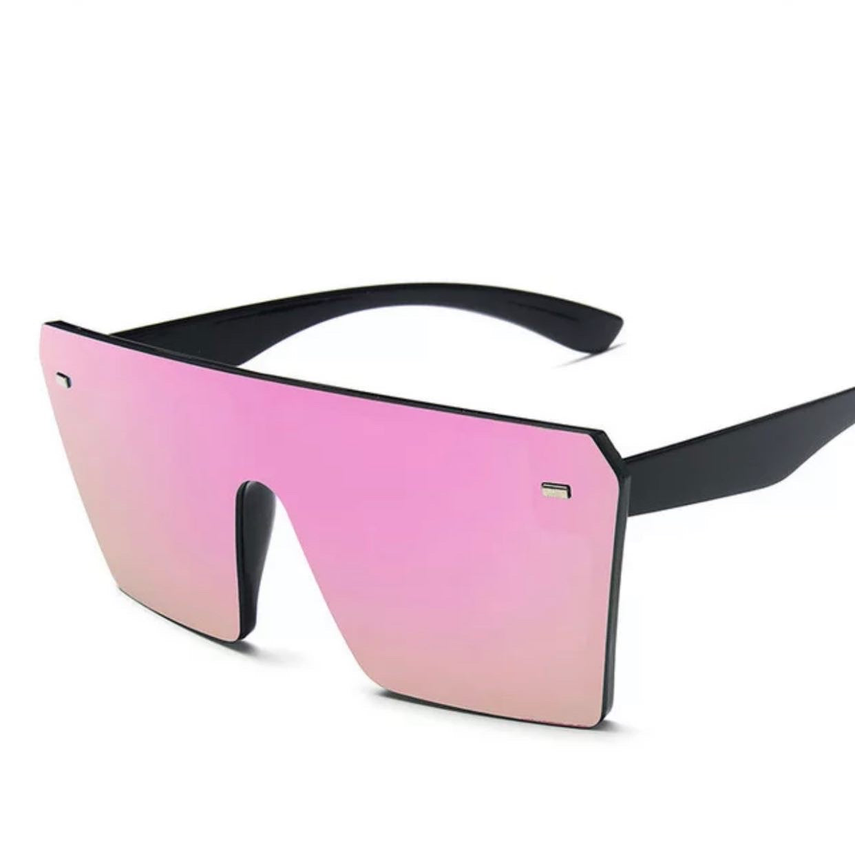 oversized square everyday pink sunglasses for women