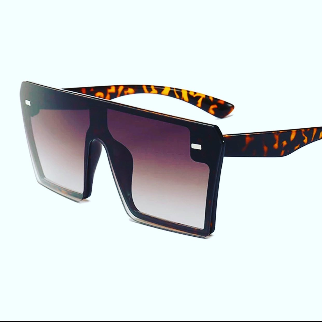 oversized square everyday sunglasses for women leopard design